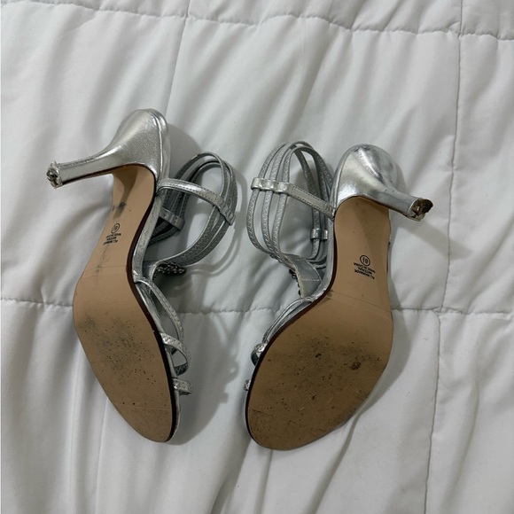 Silver Rhinestone Strappy Heels - Picture 4 of 7